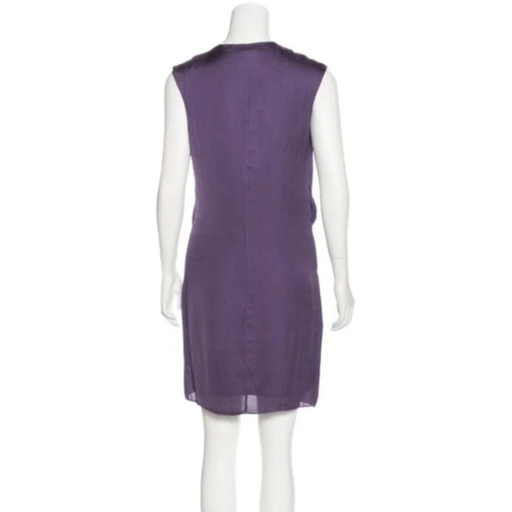 HELMUT by Helmut Lang Draped V‎ Neck Sleeveless Purple Drape Shirting Dress S